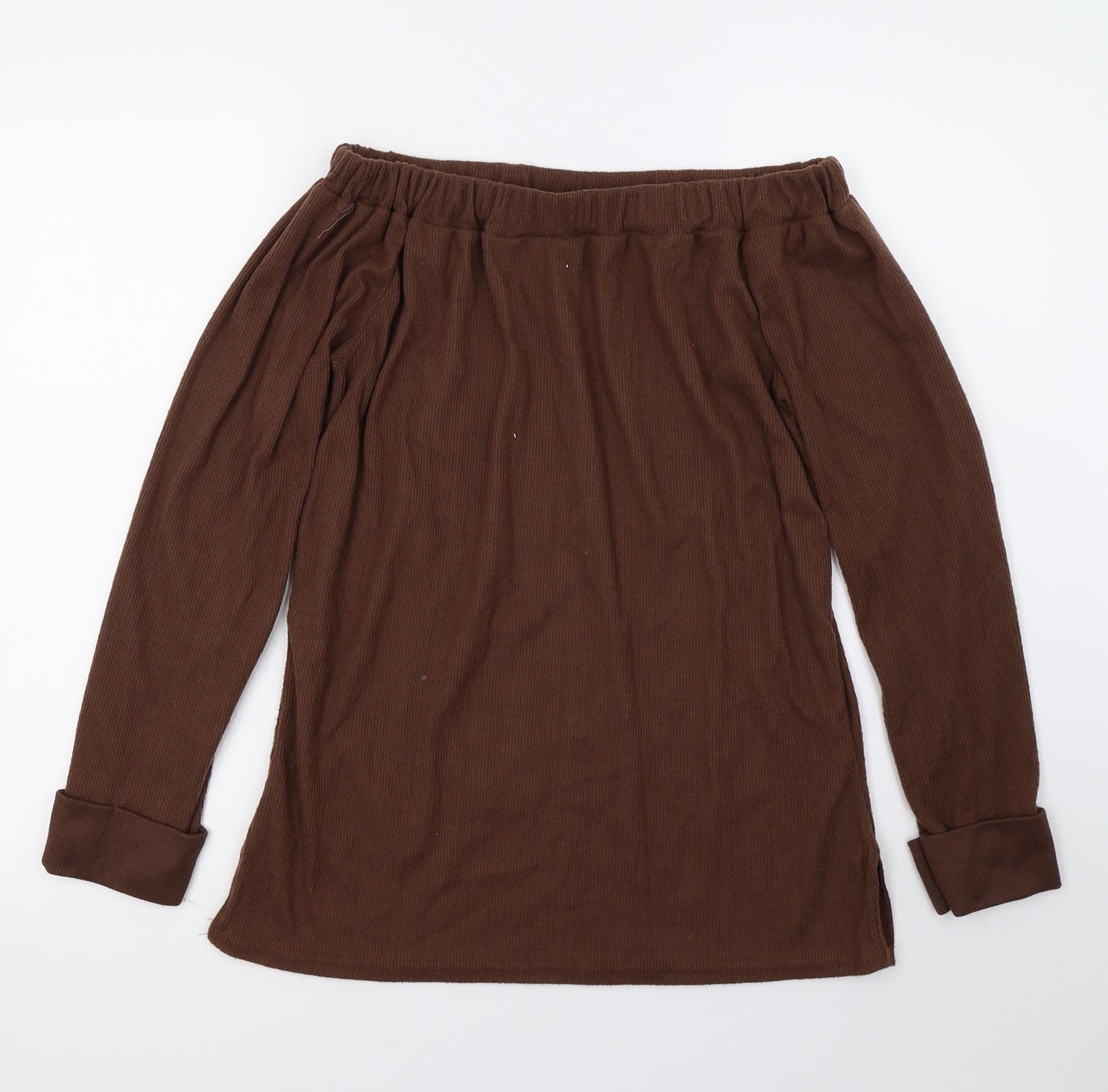 PRETTYLITTLETHING Womens Brown   Basic T-Shirt Size 10