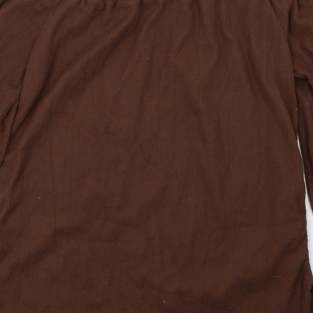 PRETTYLITTLETHING Womens Brown   Basic T-Shirt Size 10