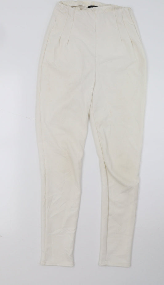 PRETTYLITTLETHING Womens Ivory   Trousers  Size 6 L28 in