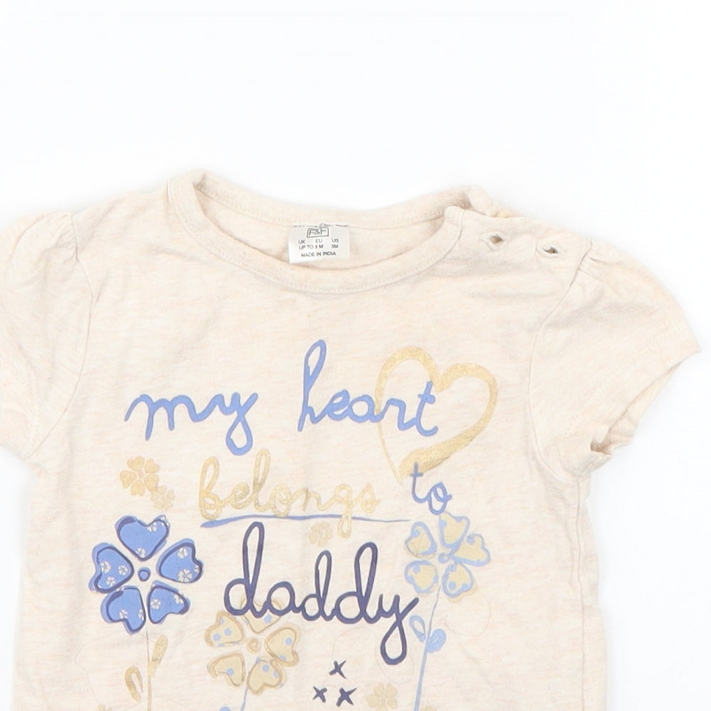 F&F Baby Beige   Basic Blouse Size 0-3 Months