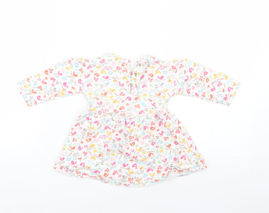 Mothercare Girls White Floral  Fit & Flare  Size 3-6 Months