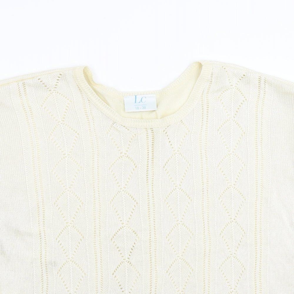 LC Womens Ivory  Knit Pullover Jumper Size 18