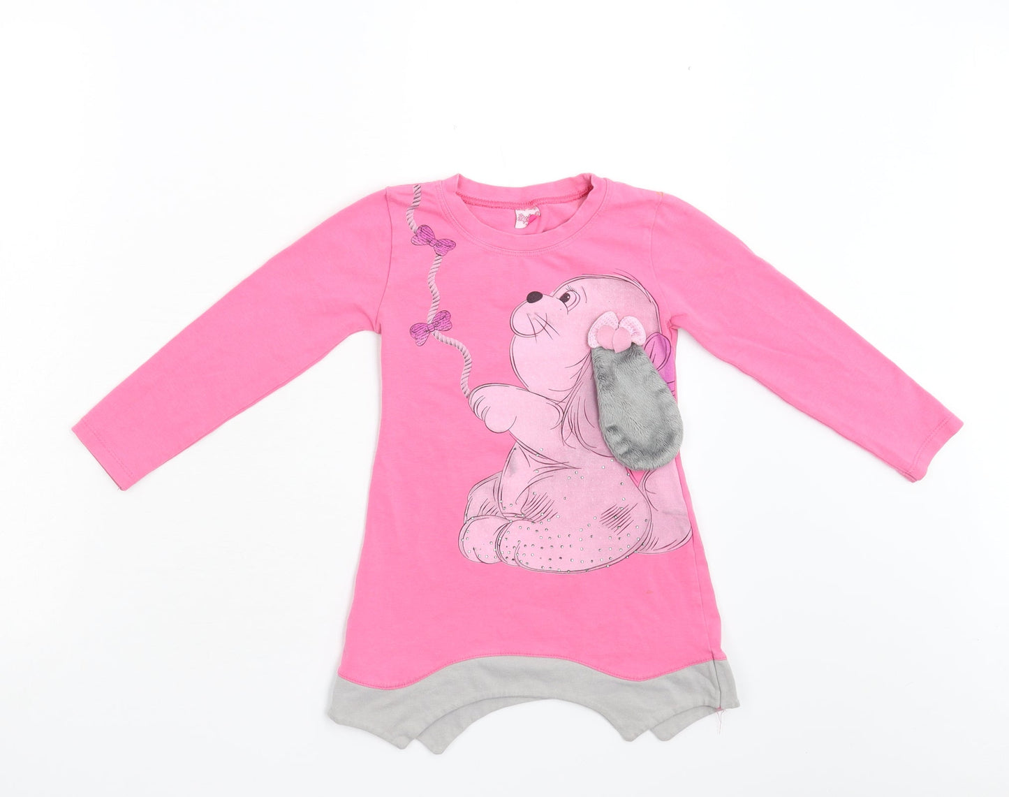 Stephanie Girls Pink   Basic T-Shirt Size 5-6 Years