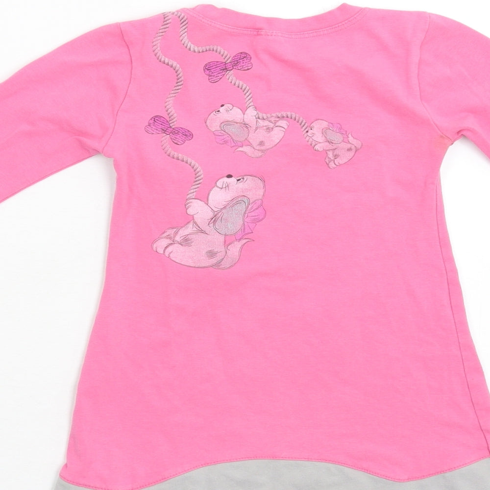Stephanie Girls Pink   Basic T-Shirt Size 5-6 Years