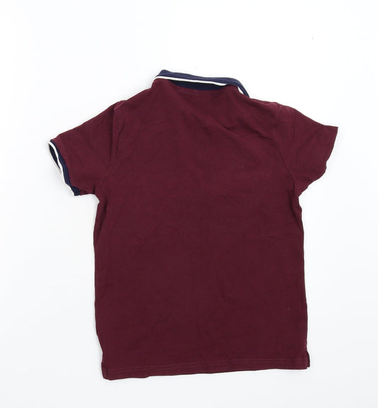 M&S Boys Red   Basic Polo Size 9-10 Years