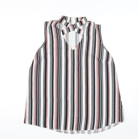 Select Womens Black Striped  Basic Blouse Size 12