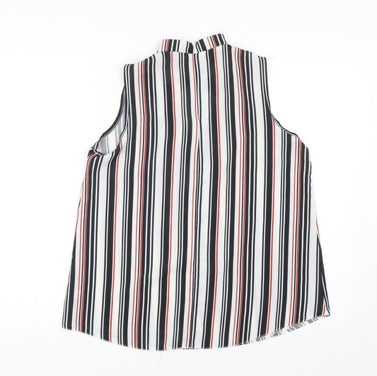 Select Womens Black Striped  Basic Blouse Size 12