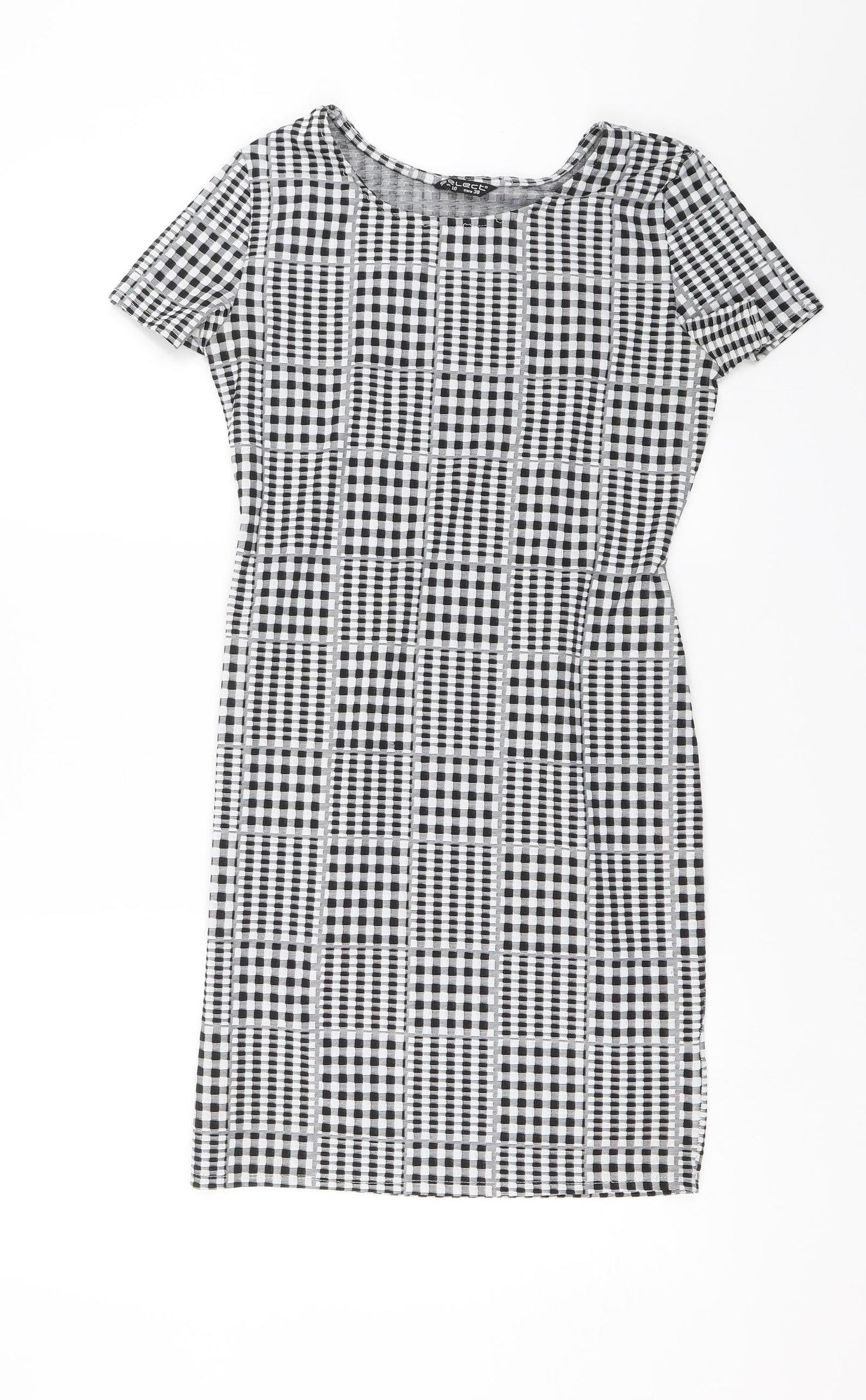 Select Womens Black Plaid  Shift  Size 10