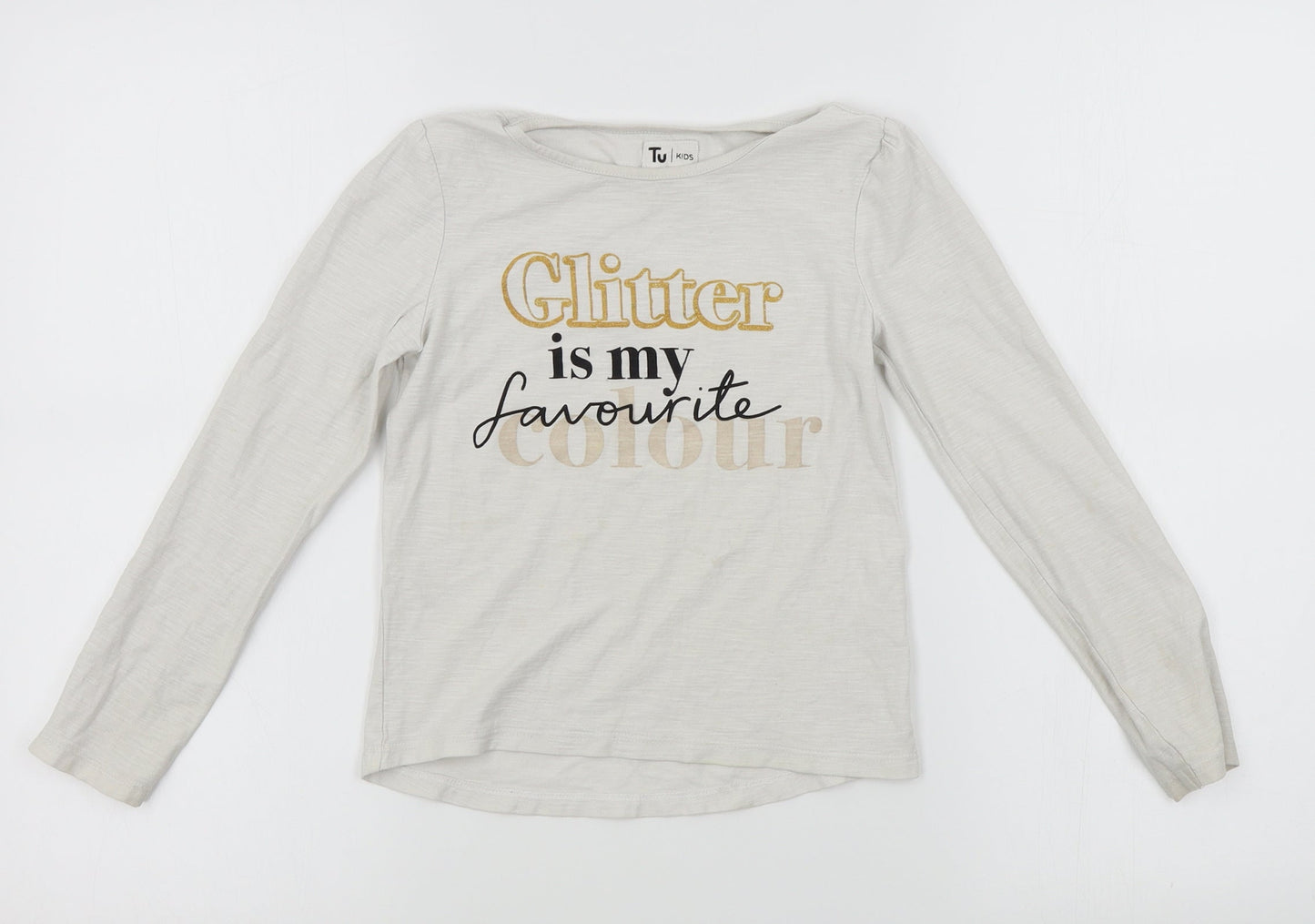 TU Girls Grey   Basic T-Shirt Size 8 Years