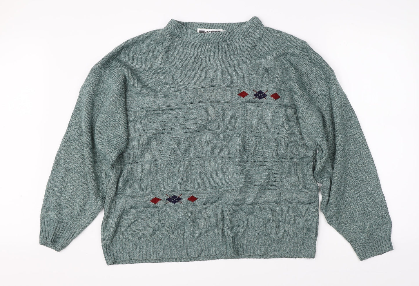 Phase Womens Green  Knit Pullover Jumper Size XL