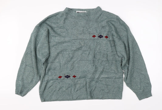 Phase Womens Green  Knit Pullover Jumper Size XL