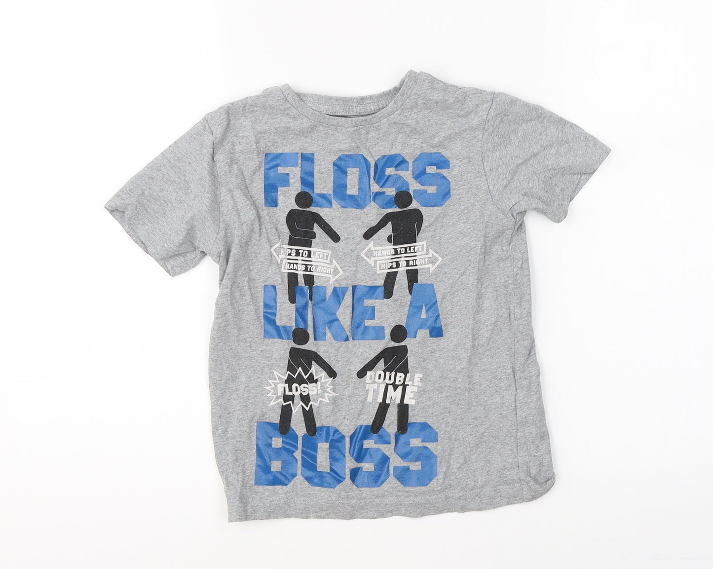 Primark Boys Grey   Basic T-Shirt Size 5-6 Years  - dance floss
