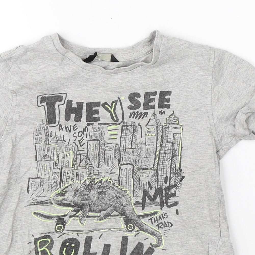 George Boys Grey   Basic T-Shirt Size 6-7 Years