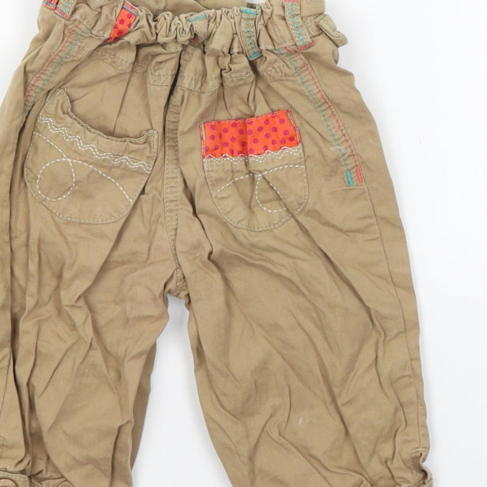 George Girls Brown Floral  Cargo Trousers Size 2-3 Years