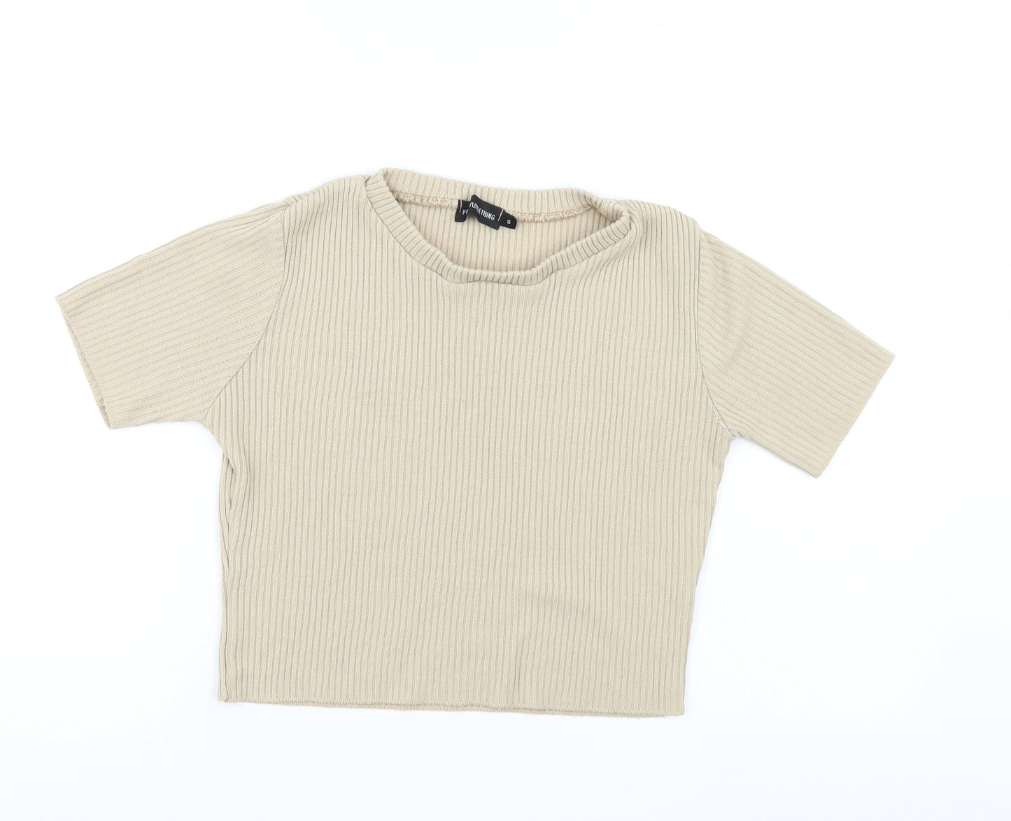 PRETTYLITTLETHING Womens Beige   Pullover Jumper Size S
