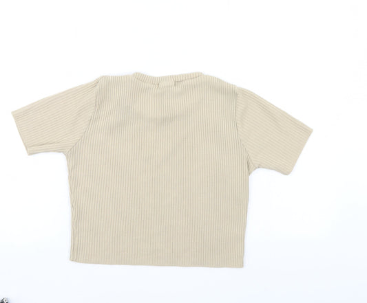 PRETTYLITTLETHING Womens Beige   Pullover Jumper Size S