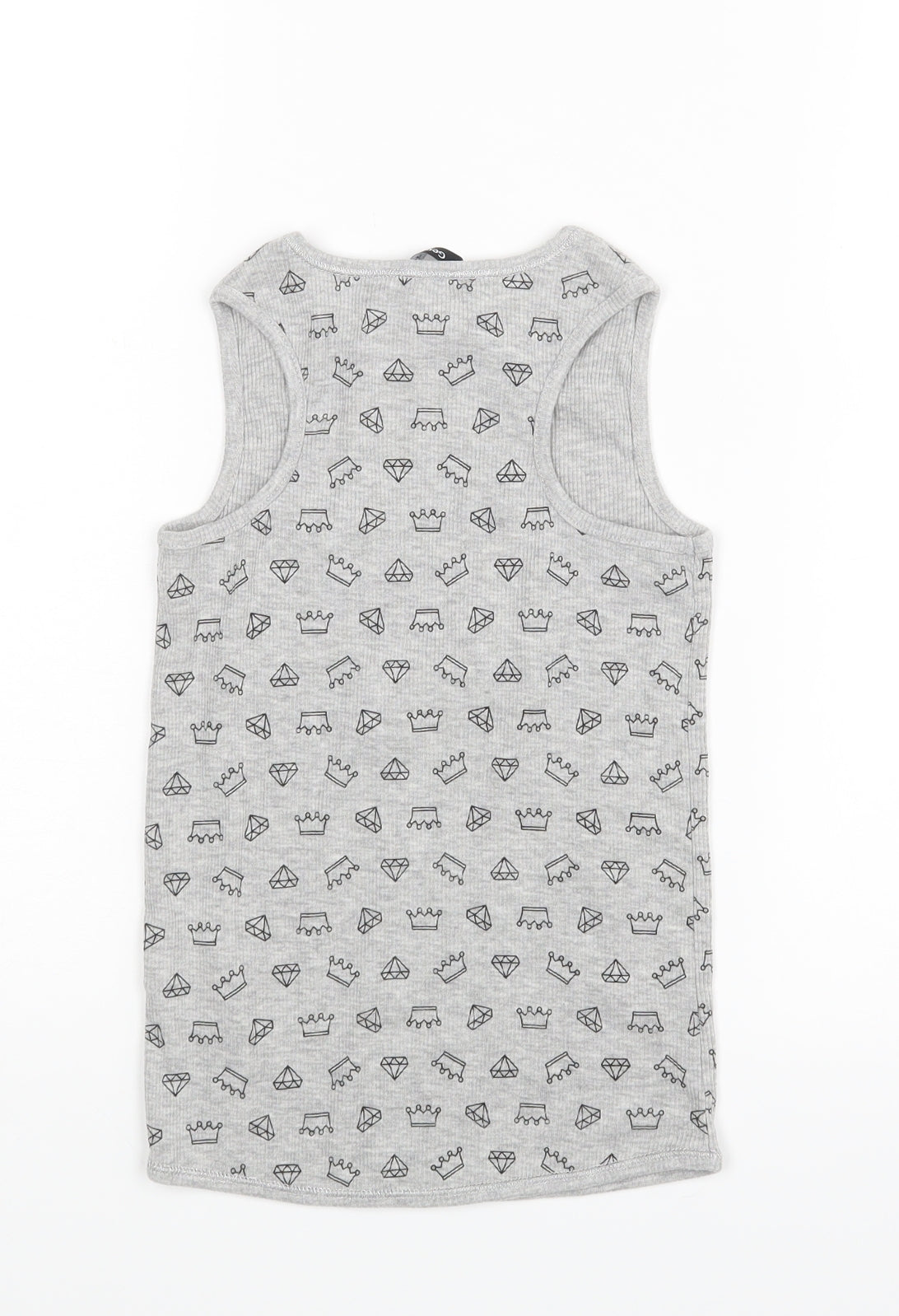 George Girls Grey   Basic T-Shirt Size 7-8 Years