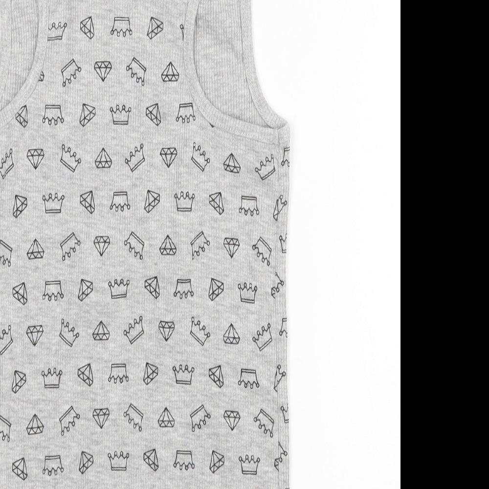 George Girls Grey   Basic T-Shirt Size 7-8 Years