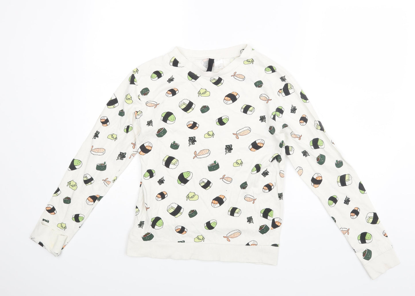 H&M Womens White   Pullover Jumper Size 6