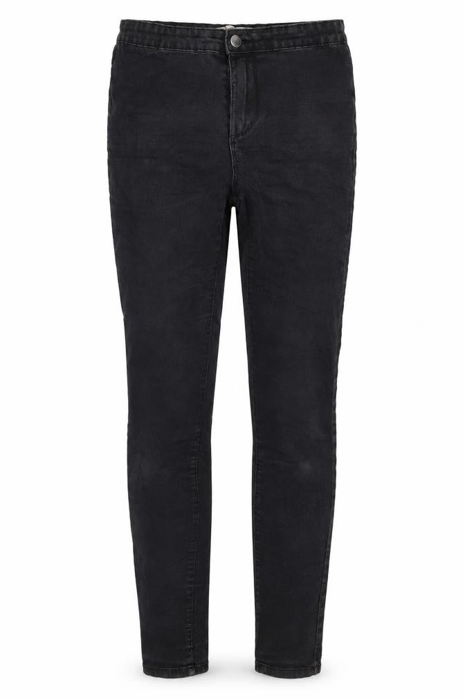 Front view of Denim Co women’s black denim skinny jeans, size UK 8, 30-inch leg
