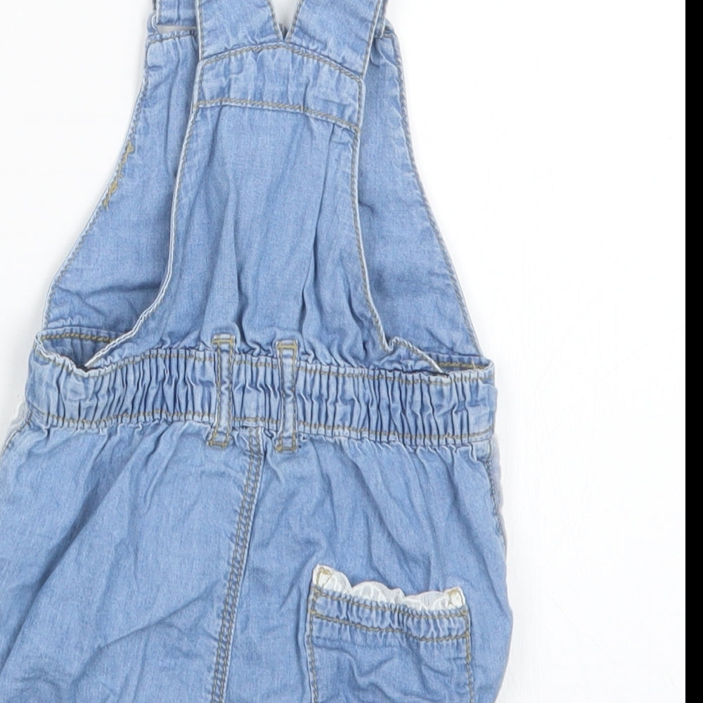 Nutmeg Girls Blue   Dungaree Outfit/Set Size 3-6 Months