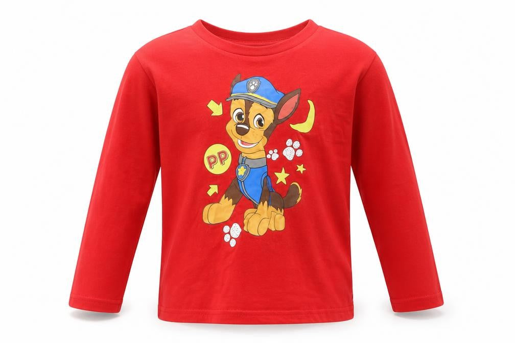 Paw Petrol Boys Red Geometric   Pyjama Top Size 5-6 Years  - Paw Patrol