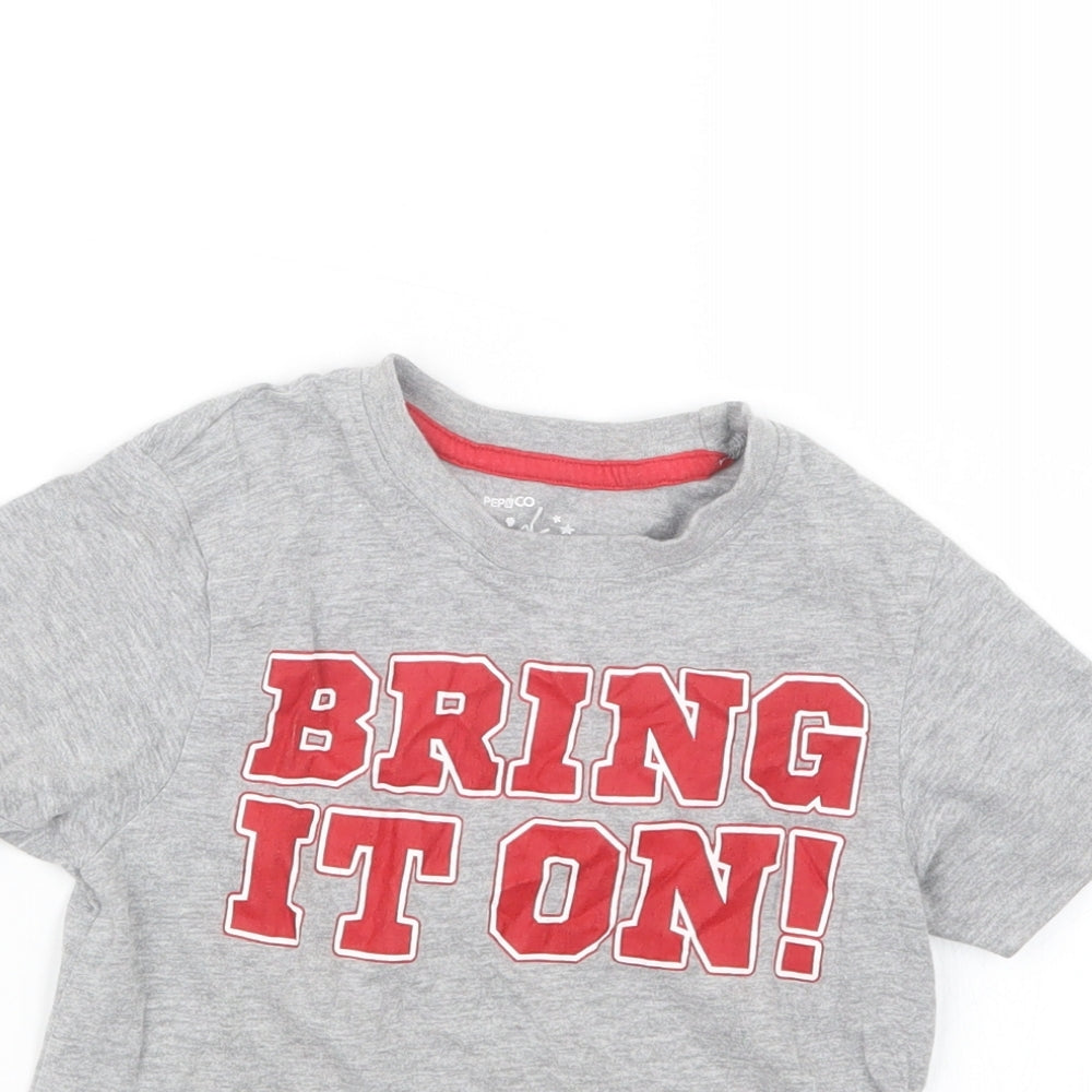 Pep&Co Boys Grey   Basic T-Shirt Size 5-6 Years