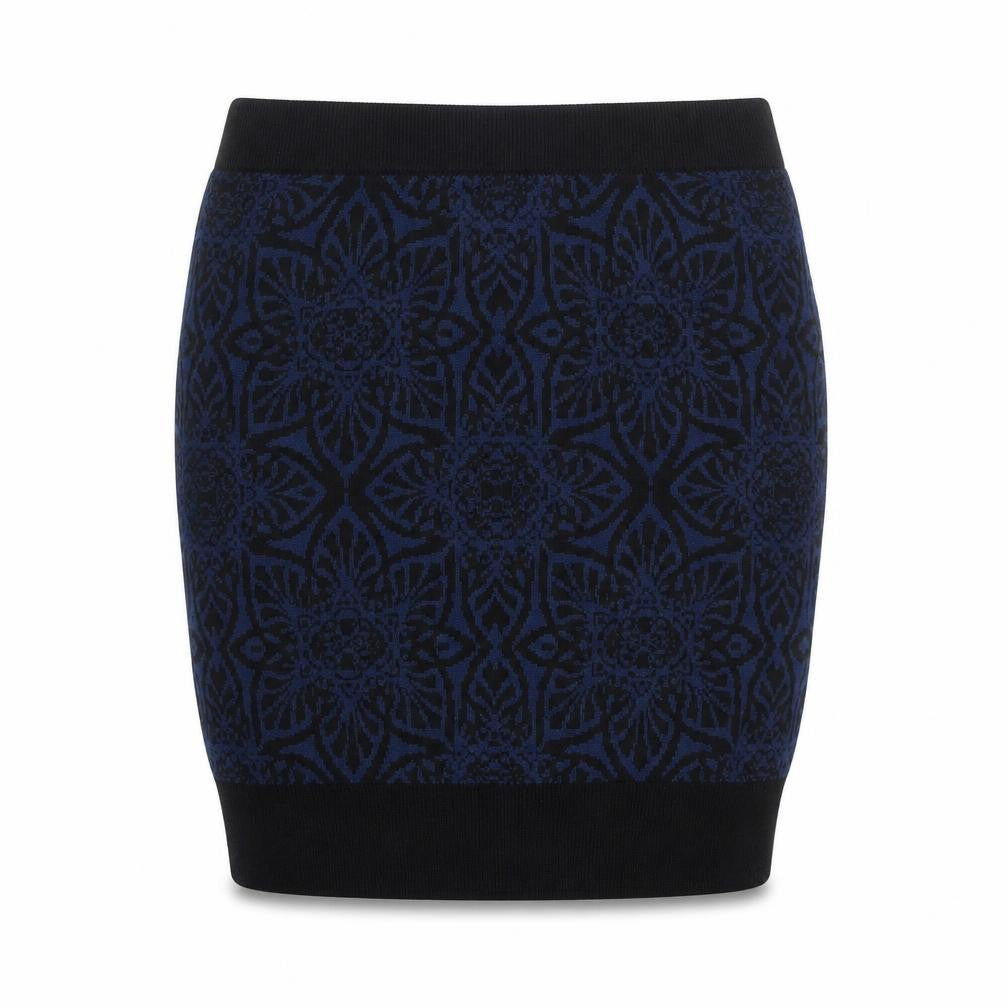 Marks and Spencer Womens Blue Geometric Knit Straight & Pencil Skirt Size M