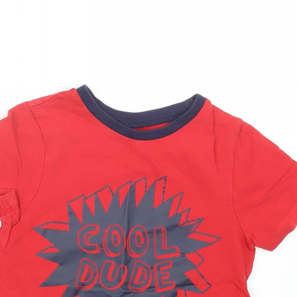 George Boys Red   Basic T-Shirt Size 5-6 Years