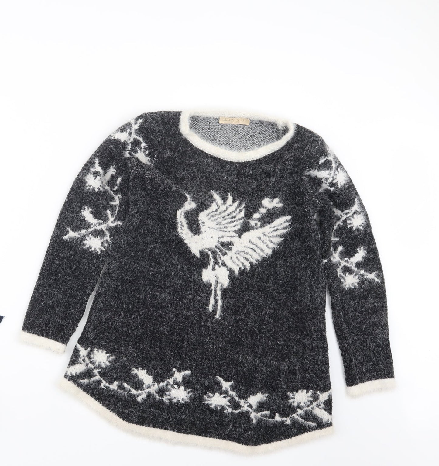 LIN H.H Womens Black  Knit Pullover Jumper Size S