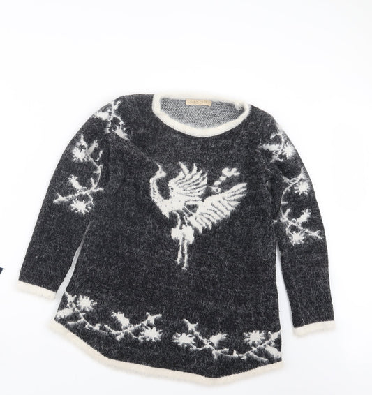 LIN H.H Womens Black  Knit Pullover Jumper Size S