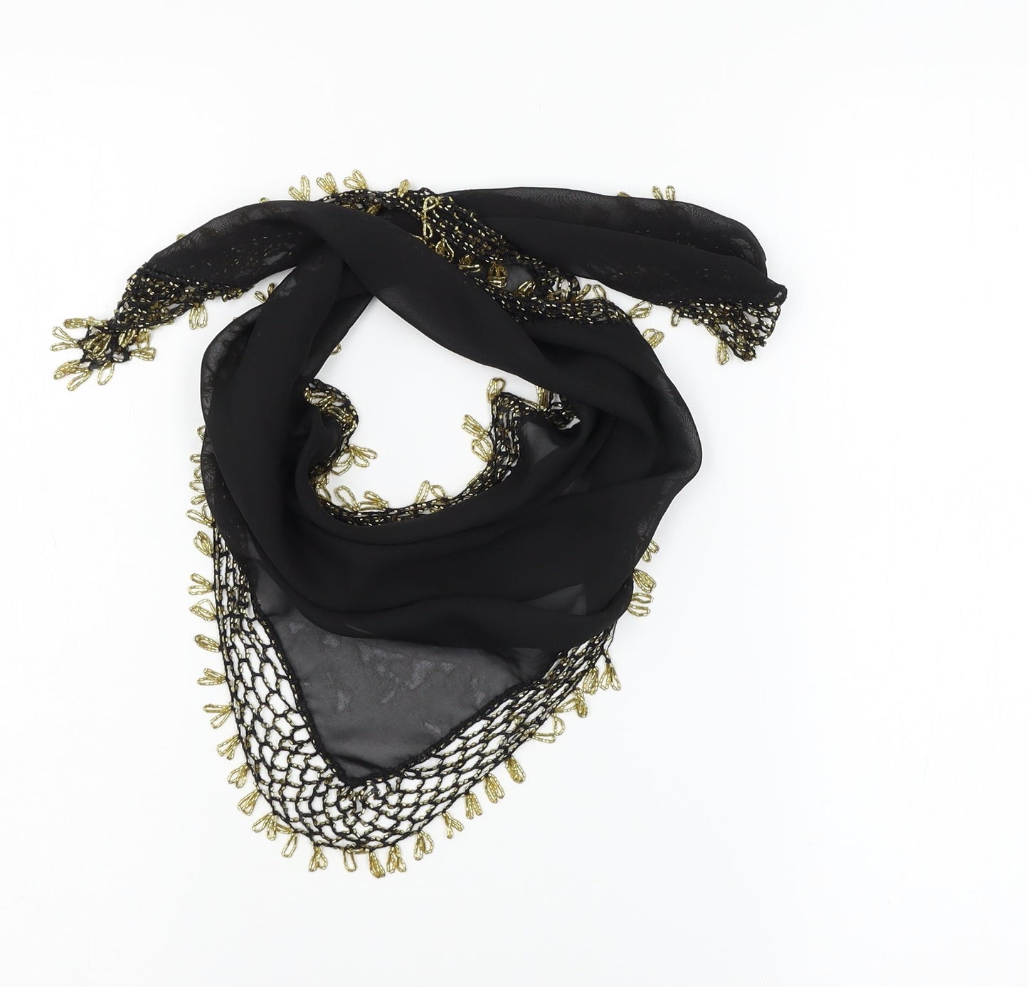 Preworn Womens Black  Chiffon  Shawl/Wrap