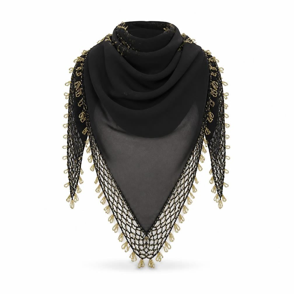 Preworn Womens Black  Chiffon  Shawl/Wrap