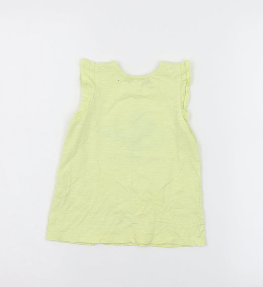 George Girls Yellow  Jersey Basic T-Shirt Size 18-24 Months  - Cacti