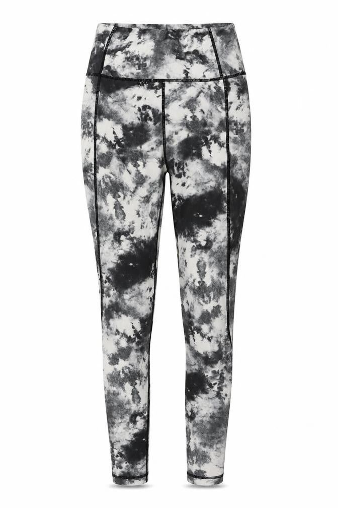 PRETTYLITTLETHING Womens Grey Tie Dye Jersey Capri Leggings Size 4 L28 in