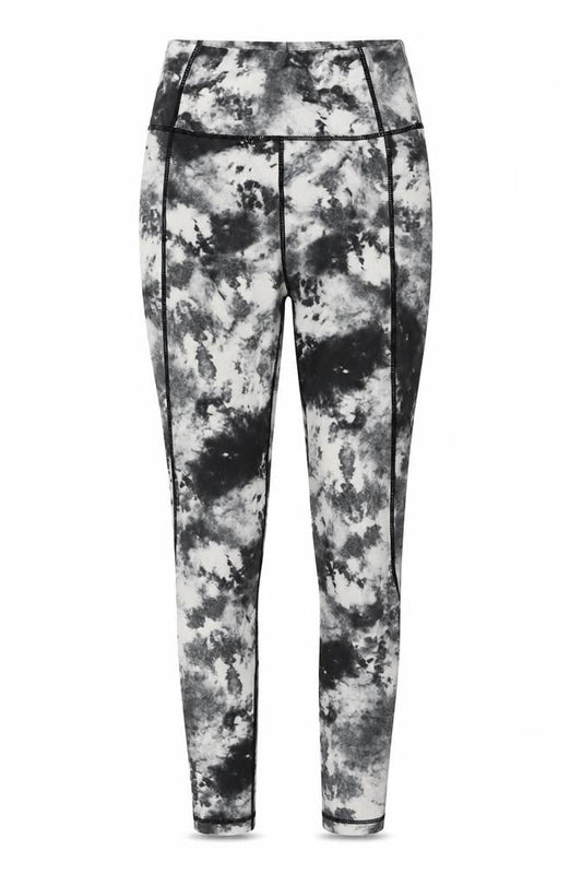PRETTYLITTLETHING Womens Grey Tie Dye Jersey Capri Leggings Size 4 L28 in