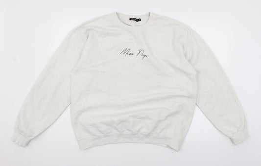 Miss Pap Womens Ivory  Jersey Pullover Sweatshirt Size M