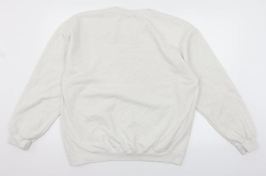 Miss Pap Womens Ivory  Jersey Pullover Sweatshirt Size M