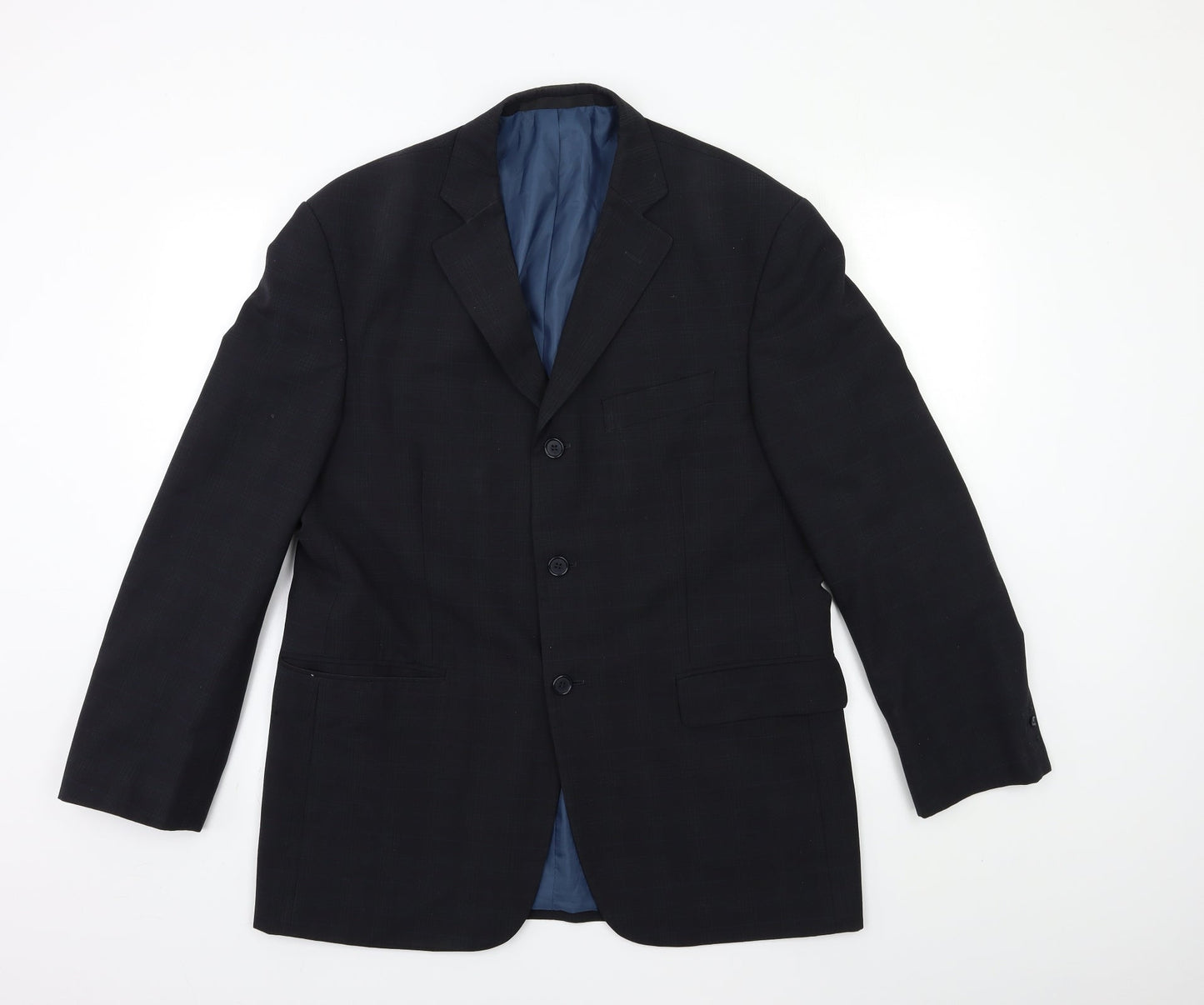 Marks and Spencer Mens Black Check  Jacket Suit Jacket Size 40
