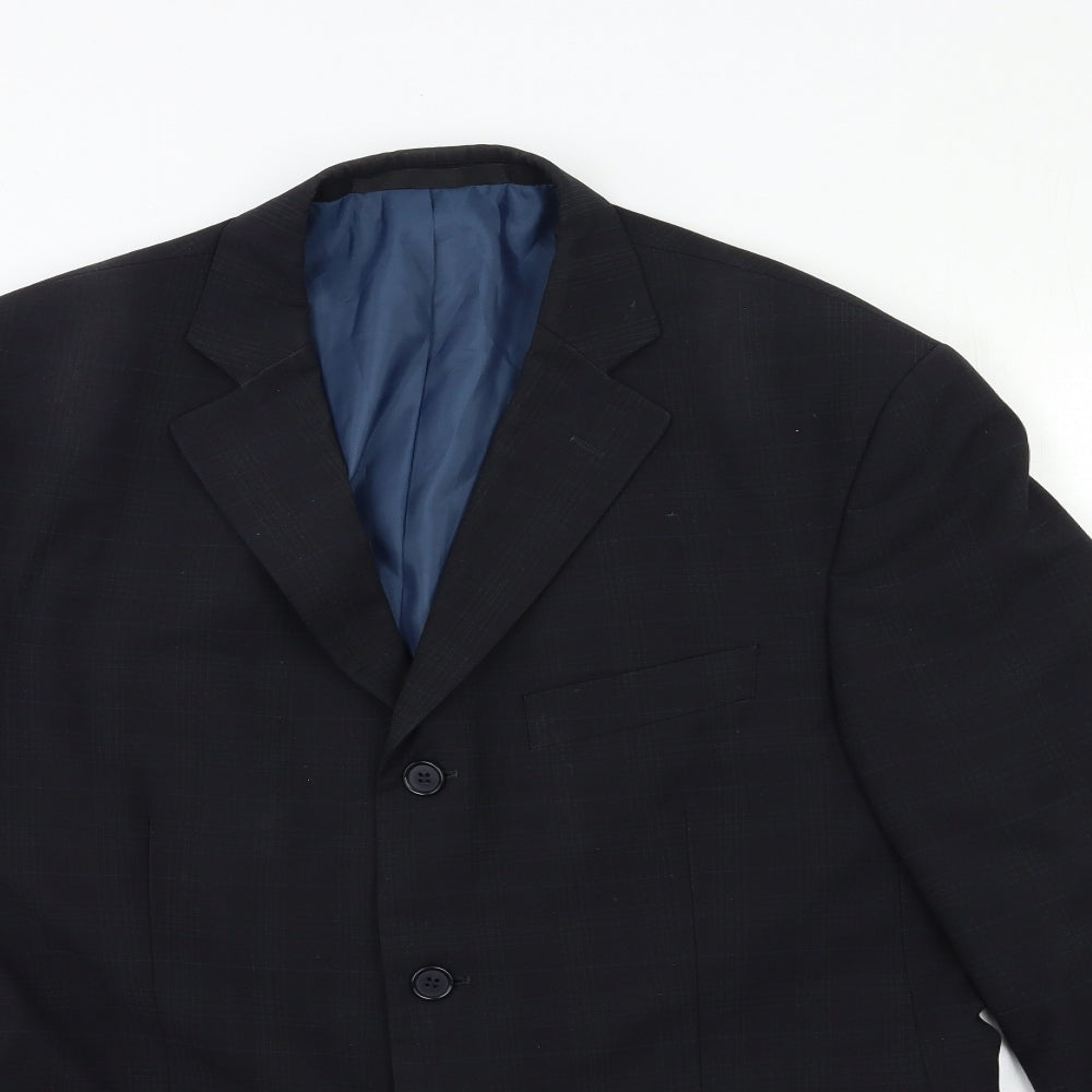 Marks and Spencer Mens Black Check  Jacket Suit Jacket Size 40