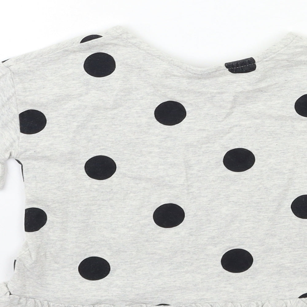NEXT Baby Grey Polka Dot  Basic T-Shirt Size 12 Months