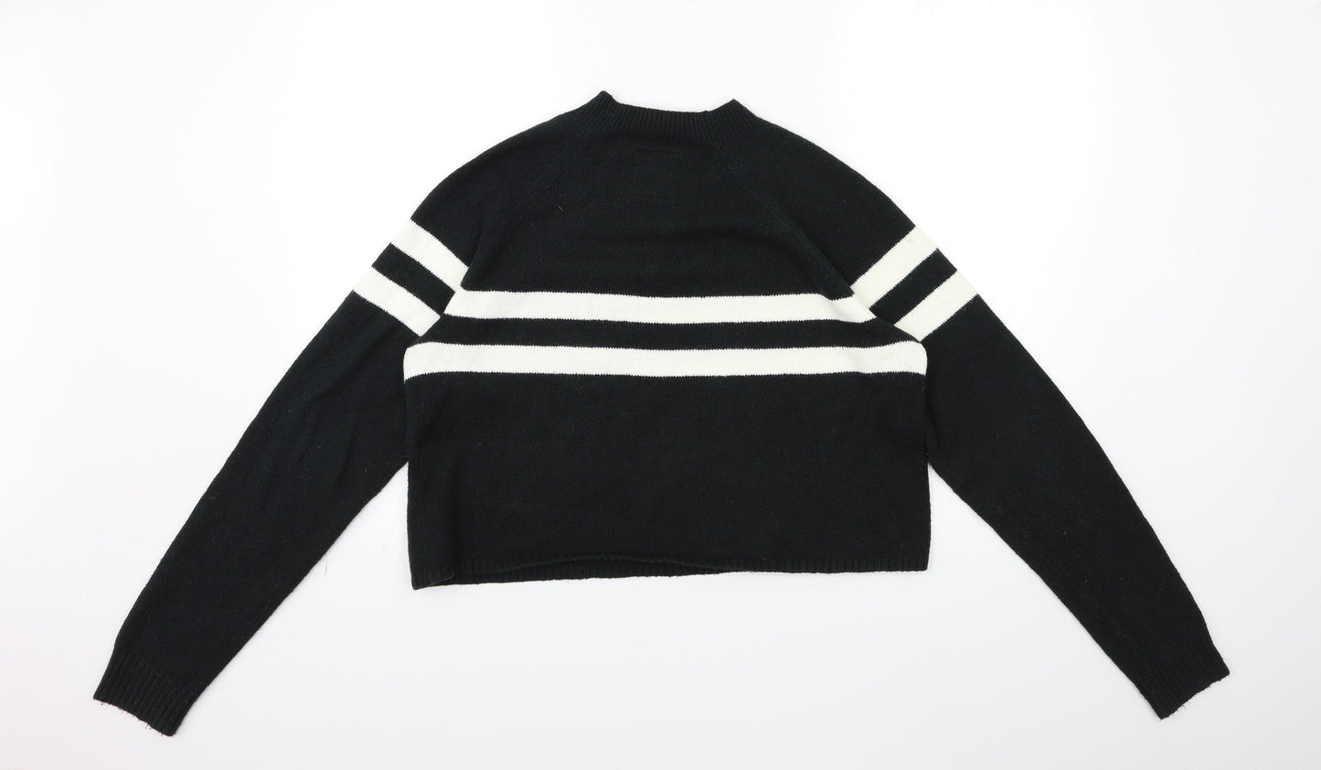 Hollister Womens Grey Striped Knit Pullover Jumper Size L