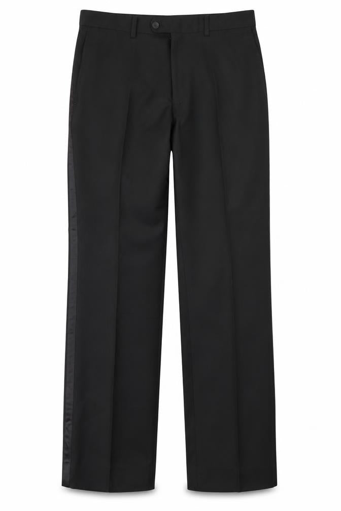 Front view of Taylor & Wright men’s black dress pants trousers, size 32, in, 31-inch leg