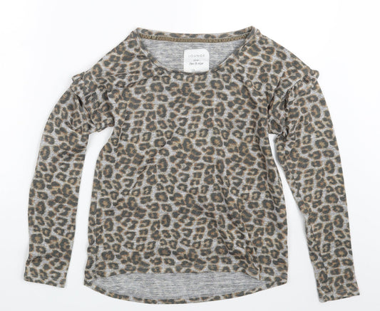 Lounge Womens  Animal Print  Pullover Sweatshirt Size 6