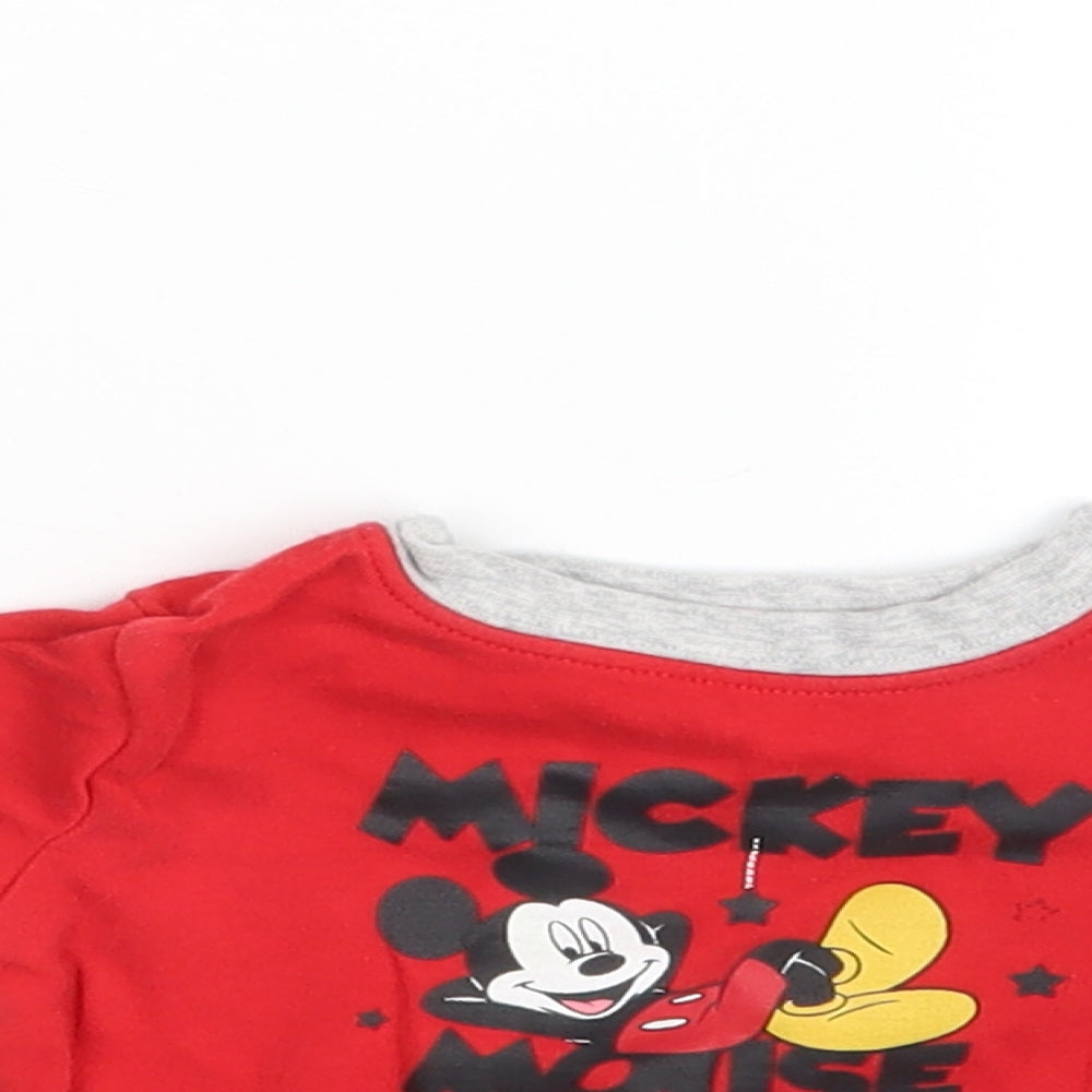 Mickey Mouse Boys Red   Basic T-Shirt Size 3-6 Months