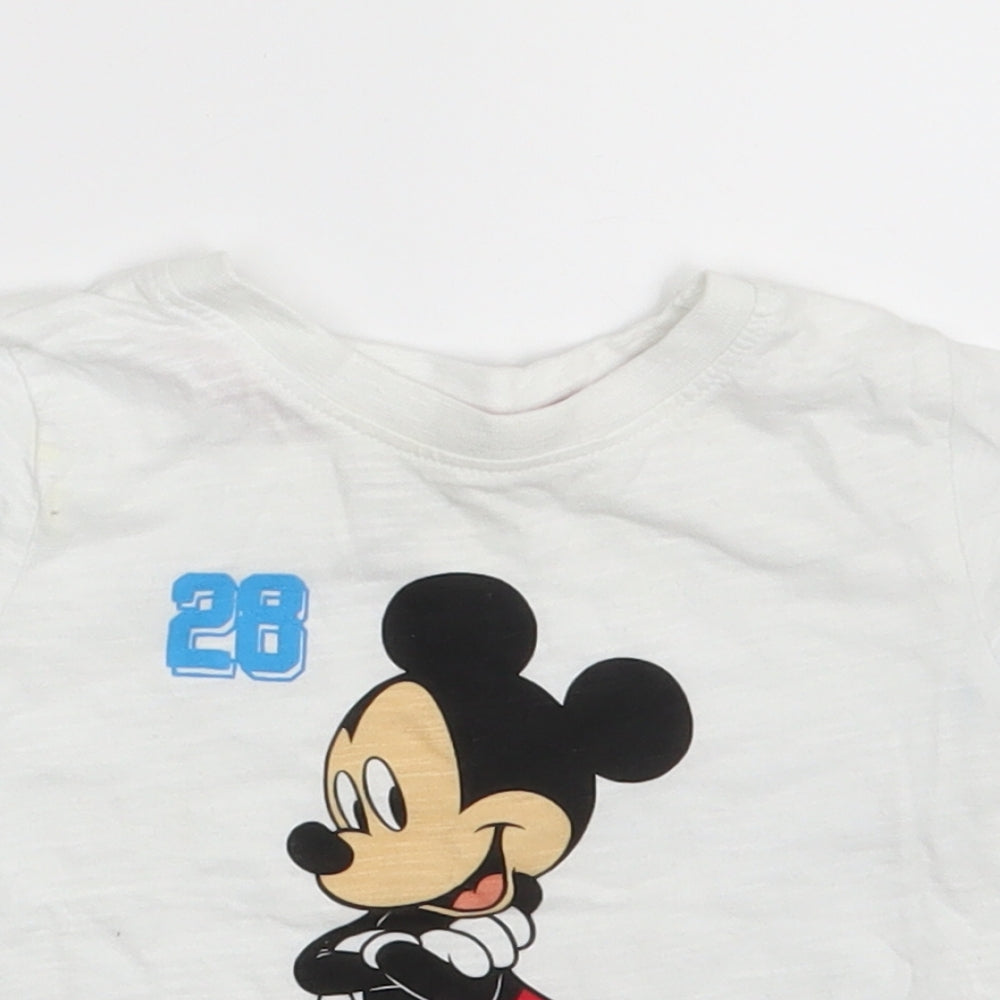 Disney Baby White   Basic T-Shirt Size 12-18 Months