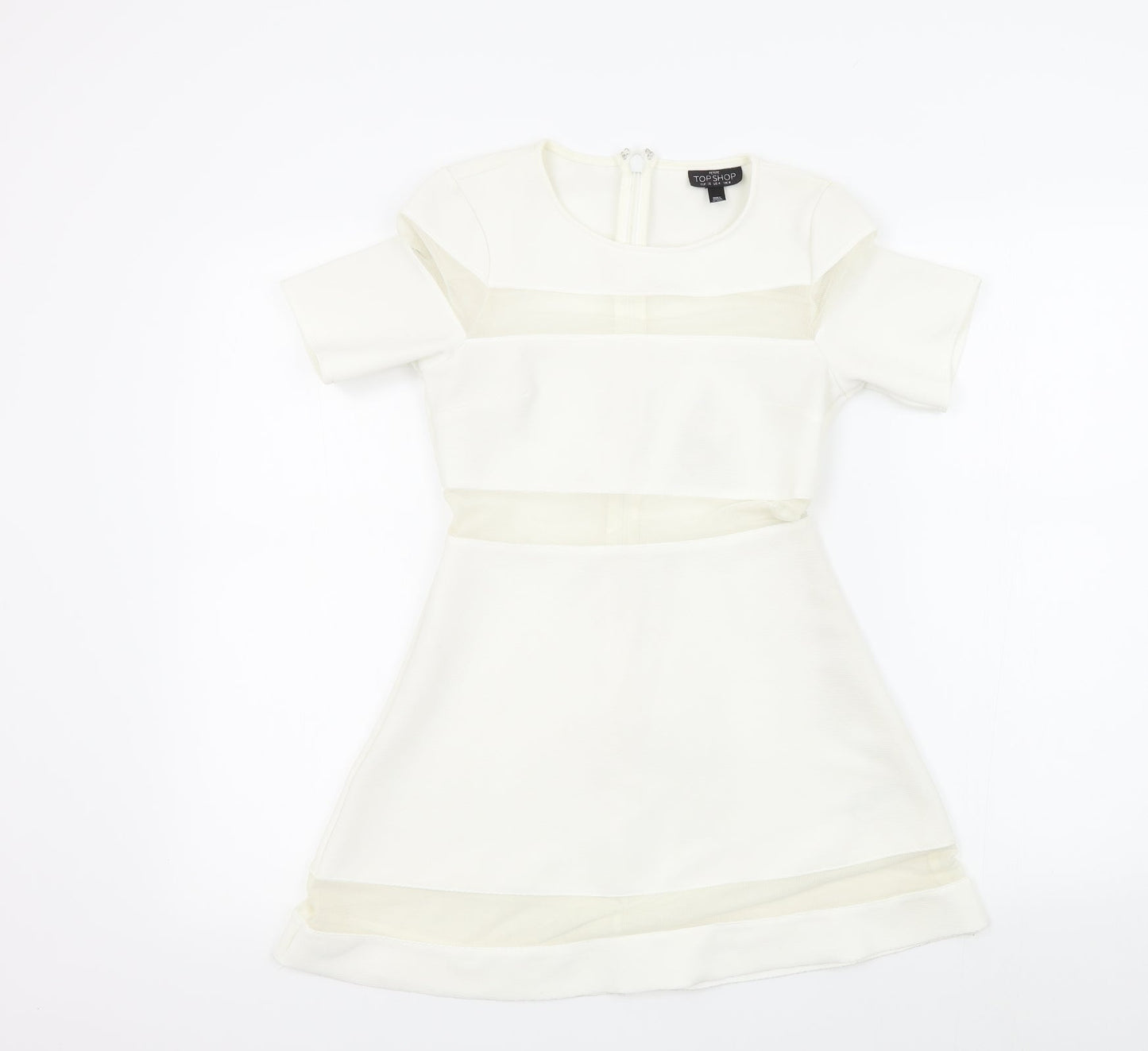 Topshop Womens White   Fit & Flare  Size 8