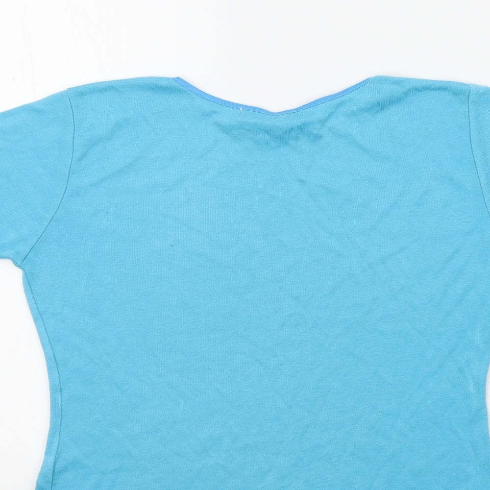 the collection Womens Blue Colourblock  Basic T-Shirt Size M