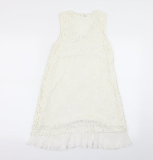 cutie Womens White Floral  A-Line  Size S