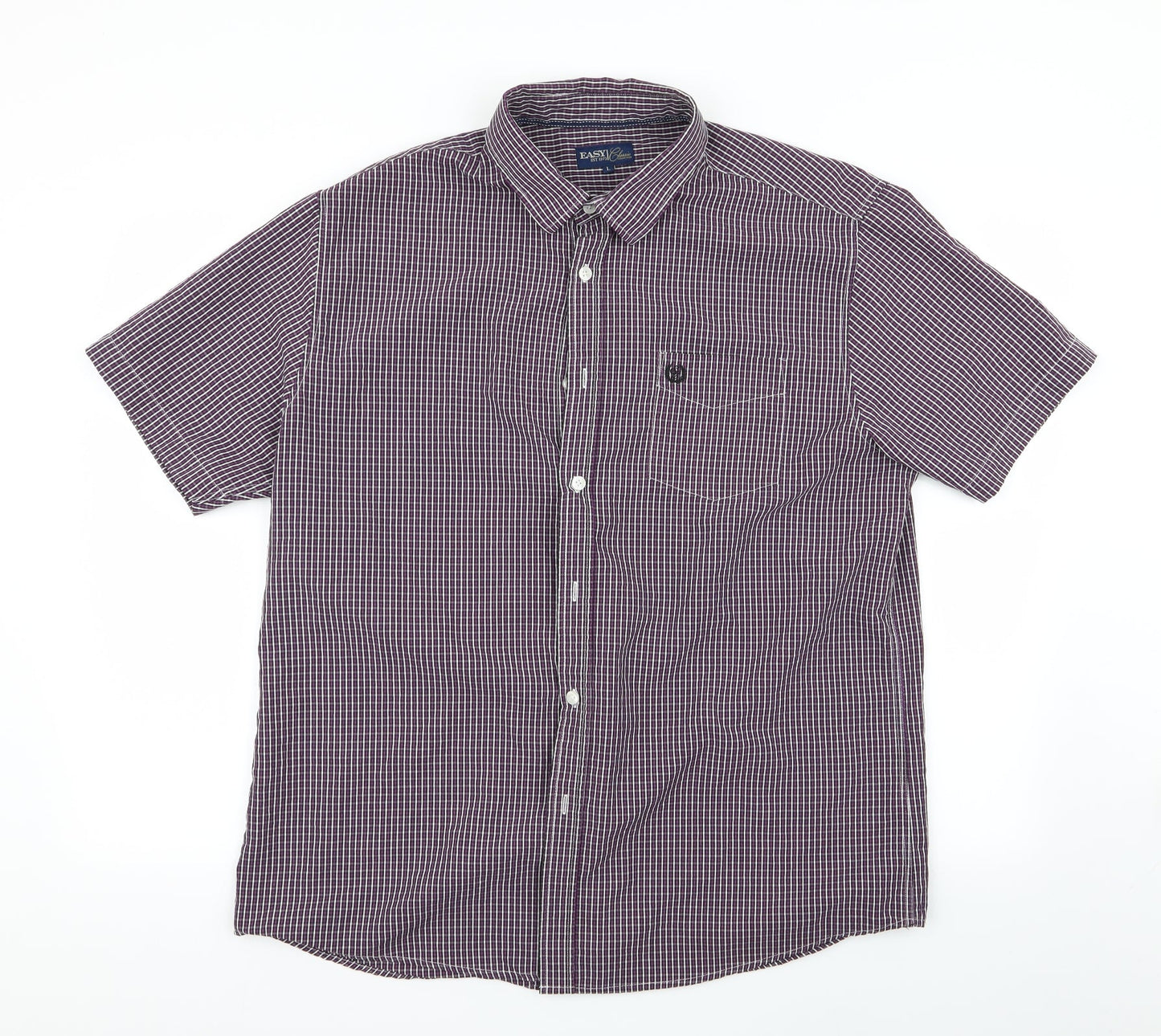 Easy Mens Multicoloured Check   Button-Up Size L